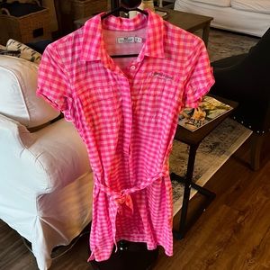 gingham Harbor shirt dress vineyard vines dress pink